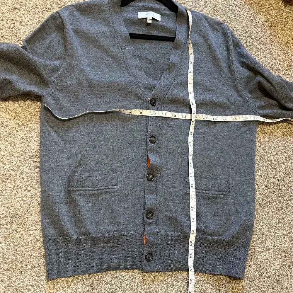 Jack Spade Gray Orange Cardigan Mens Size Large